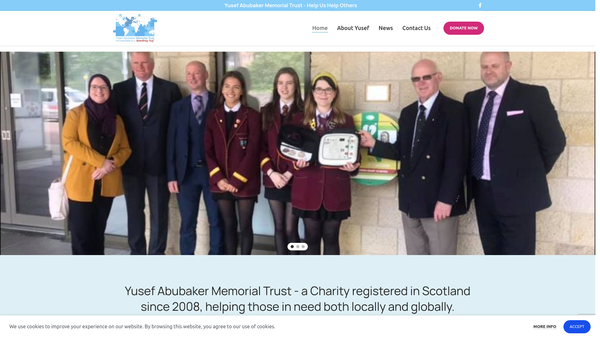 Screenshot of the Yusef Abubaker Memorial Trust website