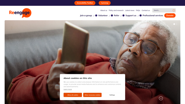 Screenshot of the Re-Engage Ltd website