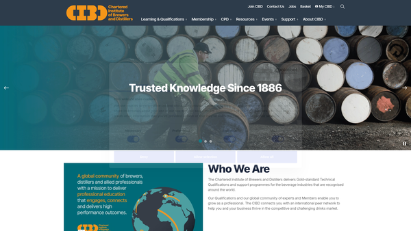 Screenshot of the The Institute Of Brewing & Distilling website