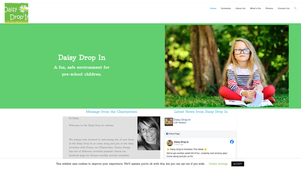 Screenshot of the Daisy Drop In website