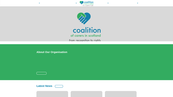Screenshot of the The Coalition of Carers in Scotland website