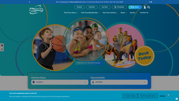 Screenshot of the Fife Sports And Leisure Trust Limited website