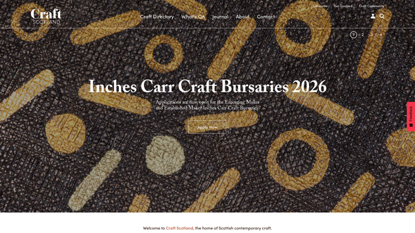 Screenshot of the Craft Scotland website