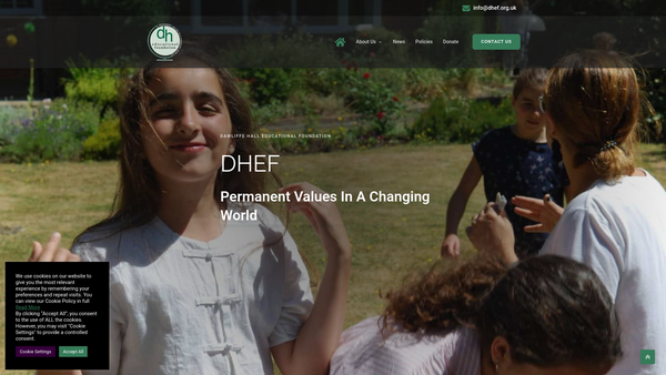 Screenshot of the Dawliffe Hall Educational Foundation website