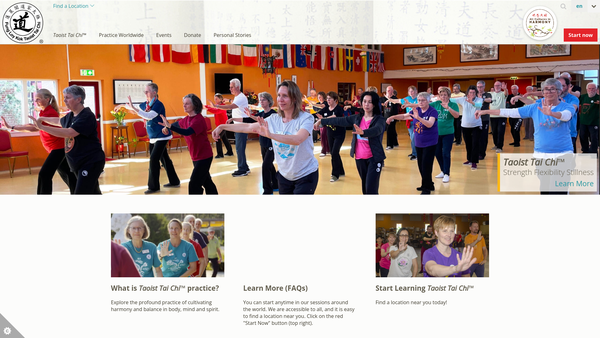 Screenshot of the Taoist Tai Chi Society of Great Britain website