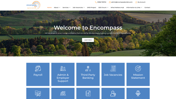 Screenshot of the Borders Direct Payment Agency website