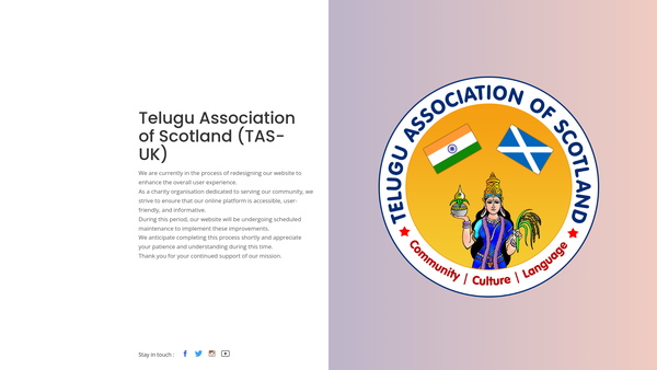 Screenshot of the Telugu Association Of Scotland website