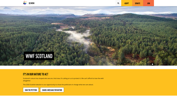 Screenshot of the Wwf-Uk website