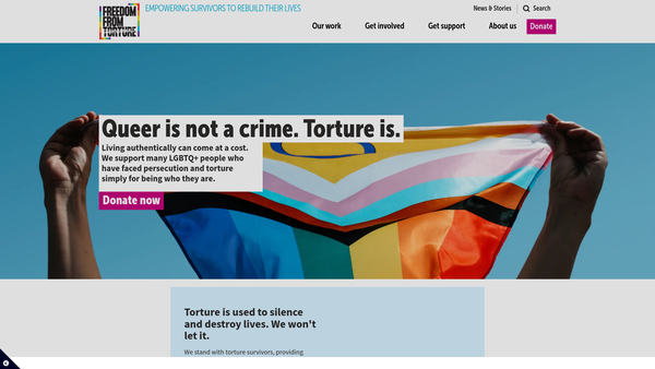 Screenshot of the Freedom from Torture website