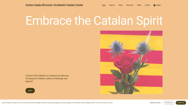 Screenshot of the Centre Catala D'Escocia (Scotland's Catalan Centre) website