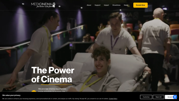 Screenshot of the Medicinema website