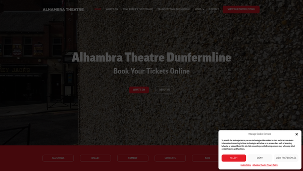 Screenshot of the Alhambra Theatre Trust website