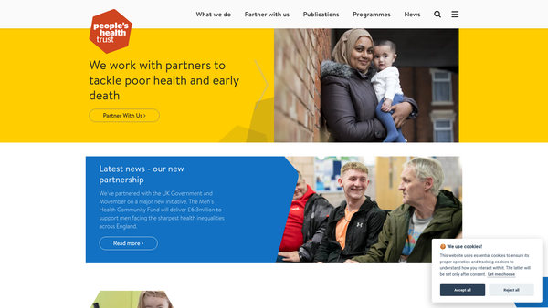 Screenshot of the People's Health Trust website