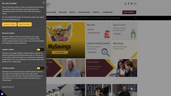 Screenshot of the Wheatley Homes South Limited website