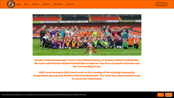 Screenshot of the Dundee United Community Trust website
