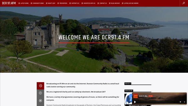 Screenshot of the Dunoon Radio Limited website