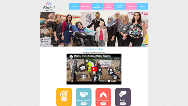 Screenshot of the Magical Smiles website