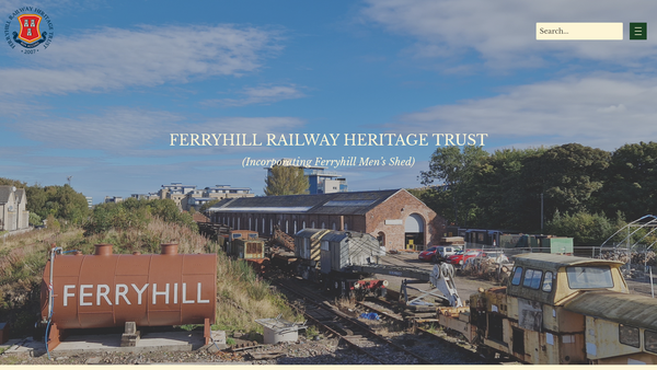 Screenshot of the Ferryhill Railway Heritage Trust SCIO website
