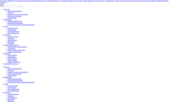 Screenshot of the The Association for the Study of Medical Education website