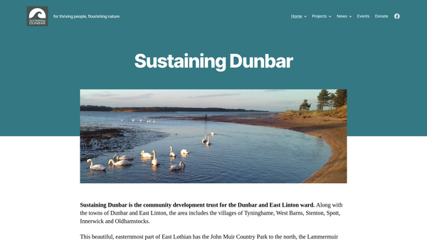 Screenshot of the Sustaining Dunbar website