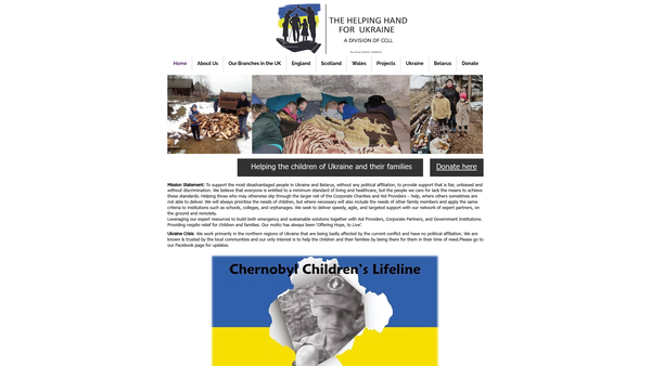 Screenshot of the Chernobyl Childrens Lifeline website