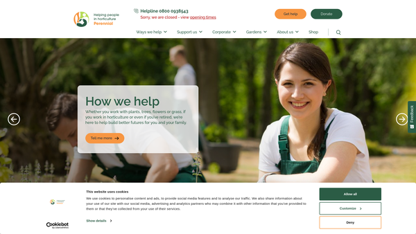 Screenshot of the Gardeners' Royal Benevolent Society website