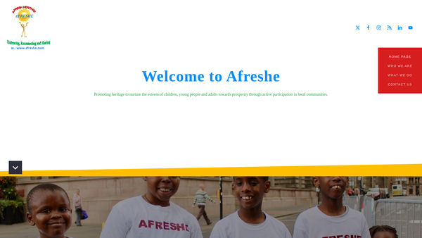 Screenshot of the Afreshe Limited website
