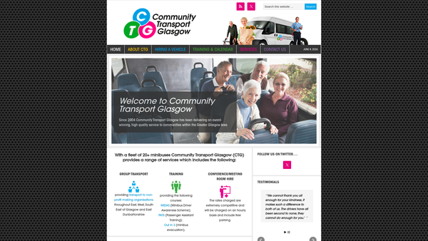 Screenshot of the Community Transport Glasgow website