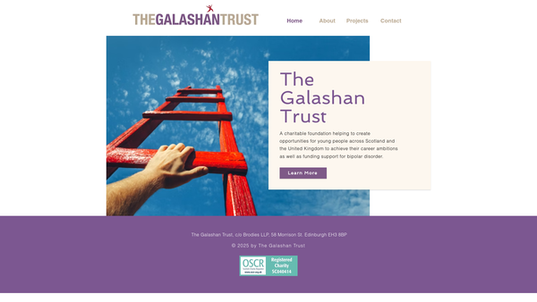 Screenshot of the The Galashan Trust website