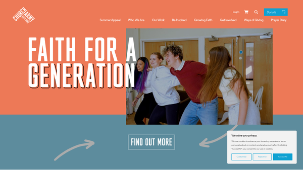 Screenshot of the Church Army website