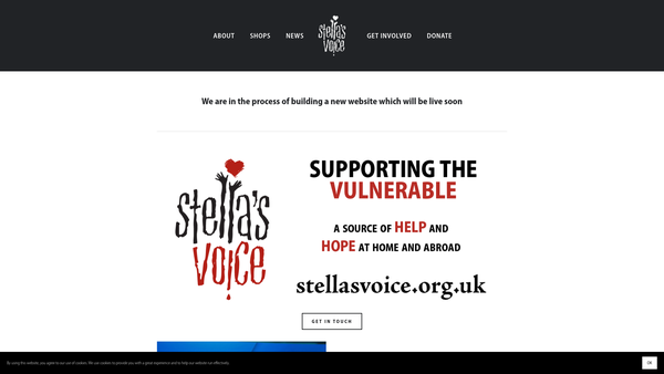 Screenshot of the Stella's Voice website