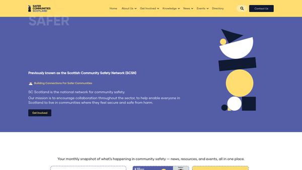 Screenshot of the Safer Communities Scotland website