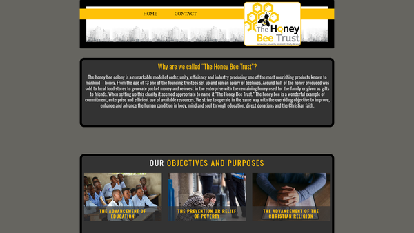Screenshot of the The Honey Bee Trust website