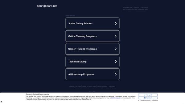 Screenshot of the The Springboard Charity website