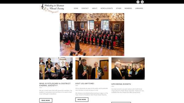 Screenshot of the Pitlochry and District Choral Society website