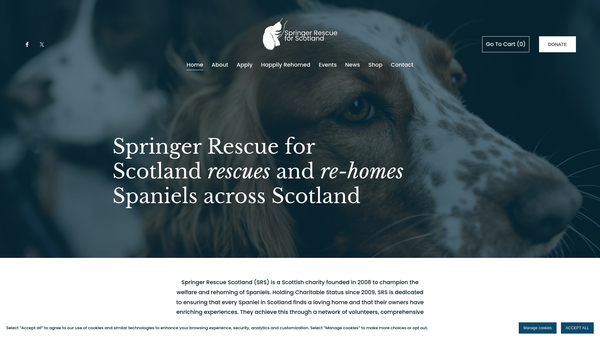 Screenshot of the Springer Rescue for Scotland website