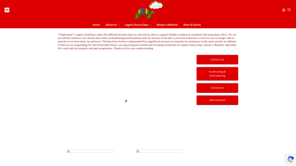 Screenshot of the Logans Fund website