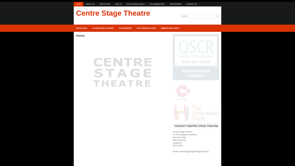 Screenshot of the Centre Stage Community Theatre (SCIO) website