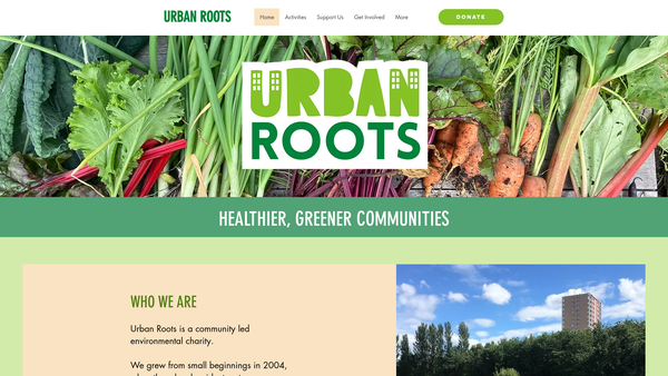Screenshot of the The Urban Roots Initiative website
