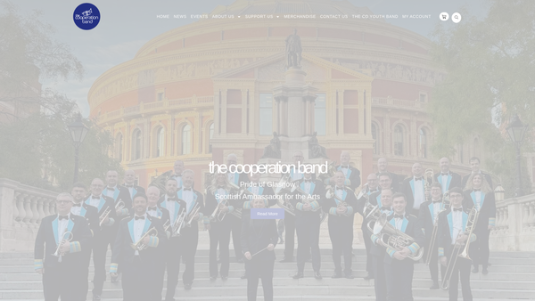 Screenshot of the The Cooperation Band website