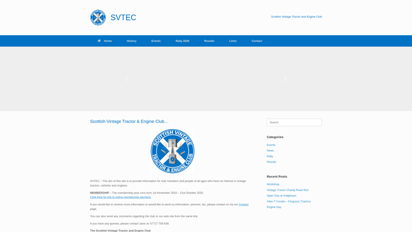 Screenshot of the The Scottish Vintage Tractor and Engine Club website
