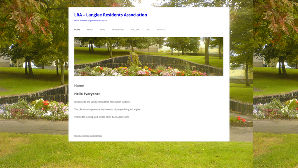 Screenshot of the Langlee Residents Association website
