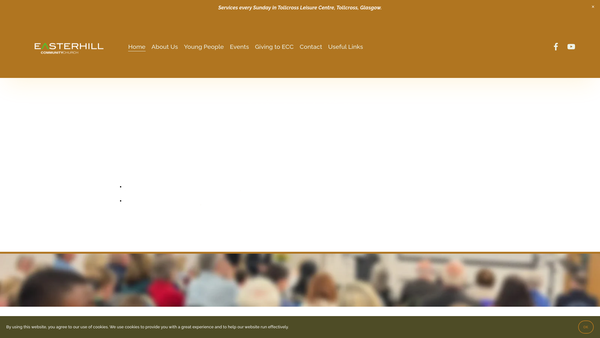 Screenshot of the Easterhill Community Church Ltd website