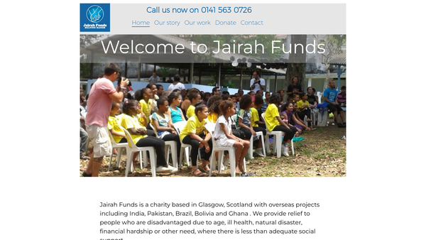 Screenshot of the Jairah Funds website