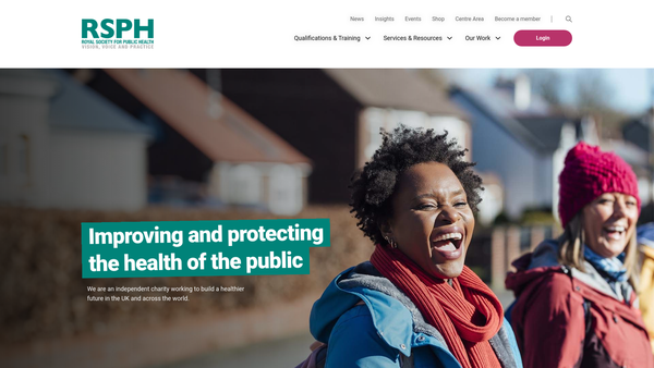 Screenshot of the Royal Society for Public Health website