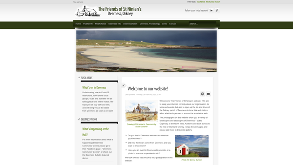 Screenshot of the Friends of St Ninians Ltd website