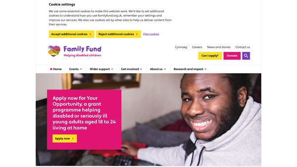 Screenshot of the Family Fund Trust website