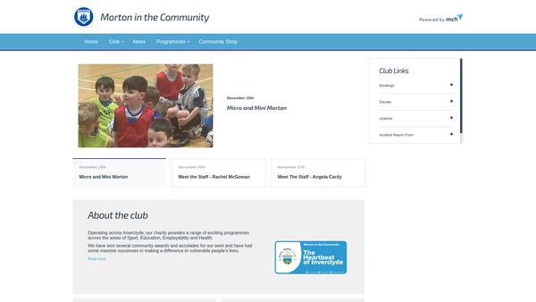 Screenshot of the Morton in the Community website
