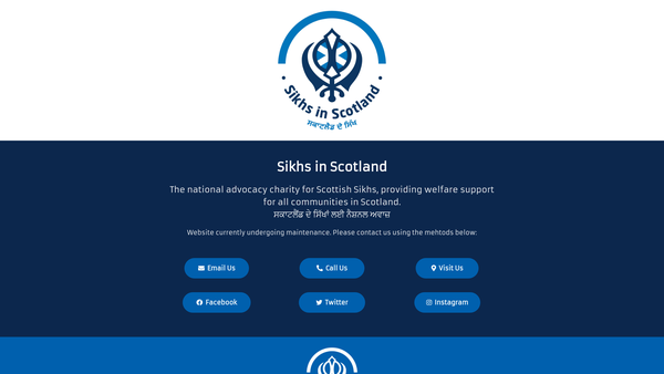 Screenshot of the Sikhs in Scotland website