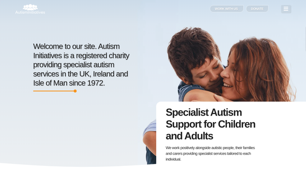 Screenshot of the Autism Initiatives (UK) website
